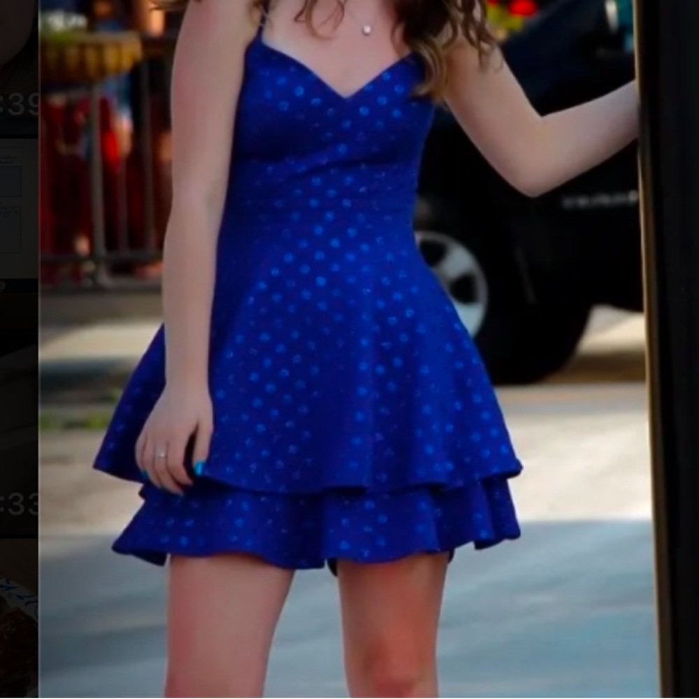 City Triangles Blue Backless Dress